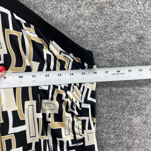 MKM Dress Women L Large Black Geometric Sheath Midi Halter Neck Sleeveless - Picture 10 of 12